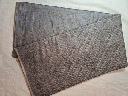 Black Embrodery Design Banarasi Border Light Grey Soft Georgette Banarasi Saree