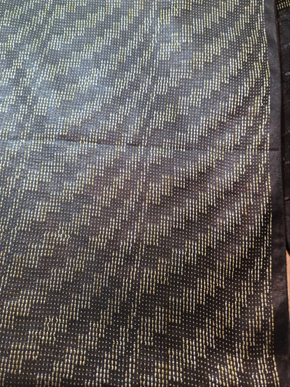 Allover Thread Work Semi Tussar Silk Saree in Black | Soft Silk Saree | Black Silk Saree for Wedding & Festive Wear – USA