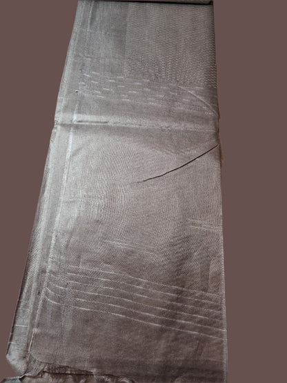 Allover Stitch Tussar Silk Saree USA in Light Lavender |Soft Silk Saree | Pastel Color Silk Saree for Wedding & Festive Wear