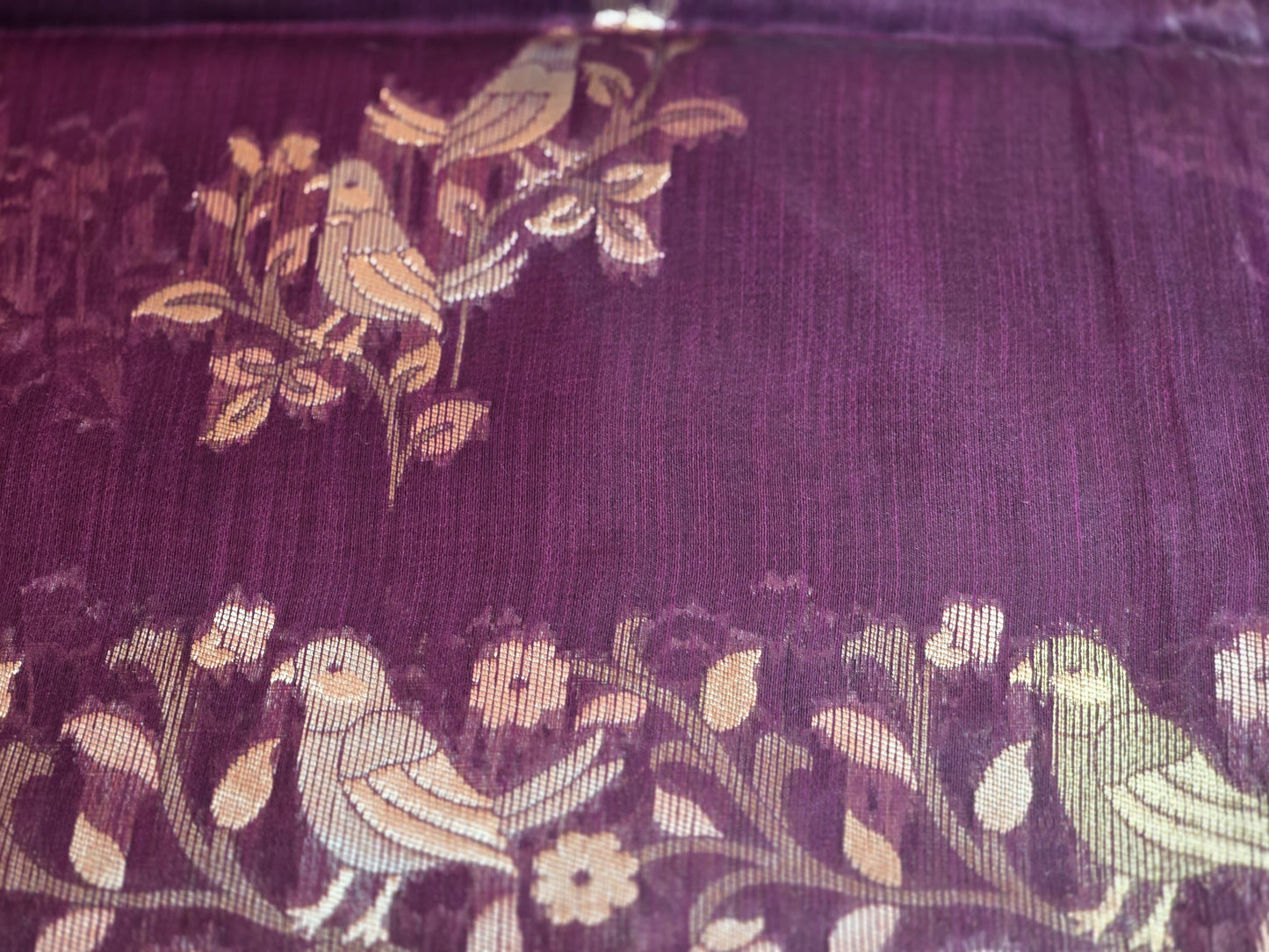 Handloom Khadi Cotton Silk Jamdani Saree – Lightweight & Elegant Traditional Weave Embroidery-wine