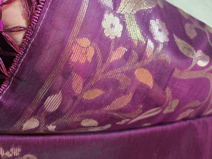 Handloom Khadi Cotton Silk Jamdani Saree – Lightweight & Elegant Traditional Weave Embroidery-wine