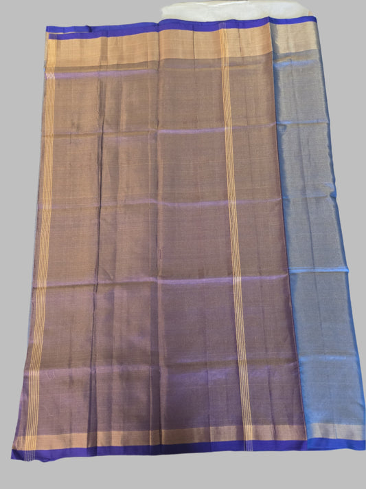 Pure Uppada Pattu Tissue Silk Saree with Pallu Design Blue and Dark Blue