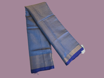 Pure Uppada Pattu Tissue Silk Saree with Pallu Design Blue and Dark Blue