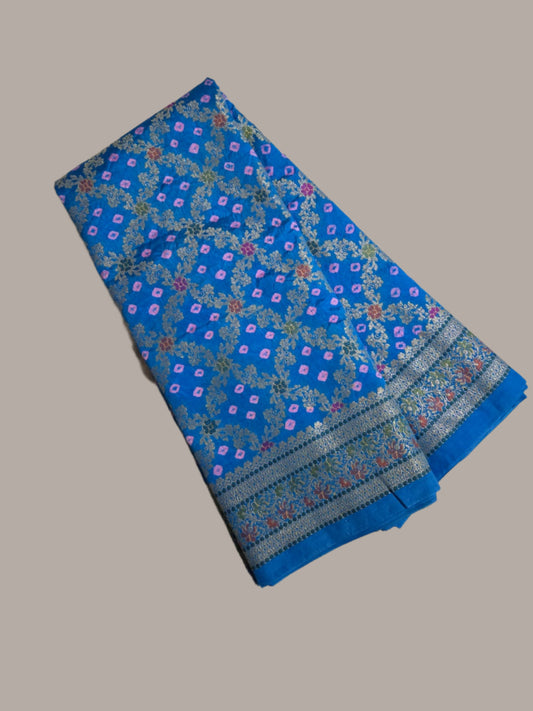 Banarasi Bandhni Soft Dupion Silk Saree | Gharchola Zari Work | Handcrafted Design | Buy Soft Silk Saree from USA