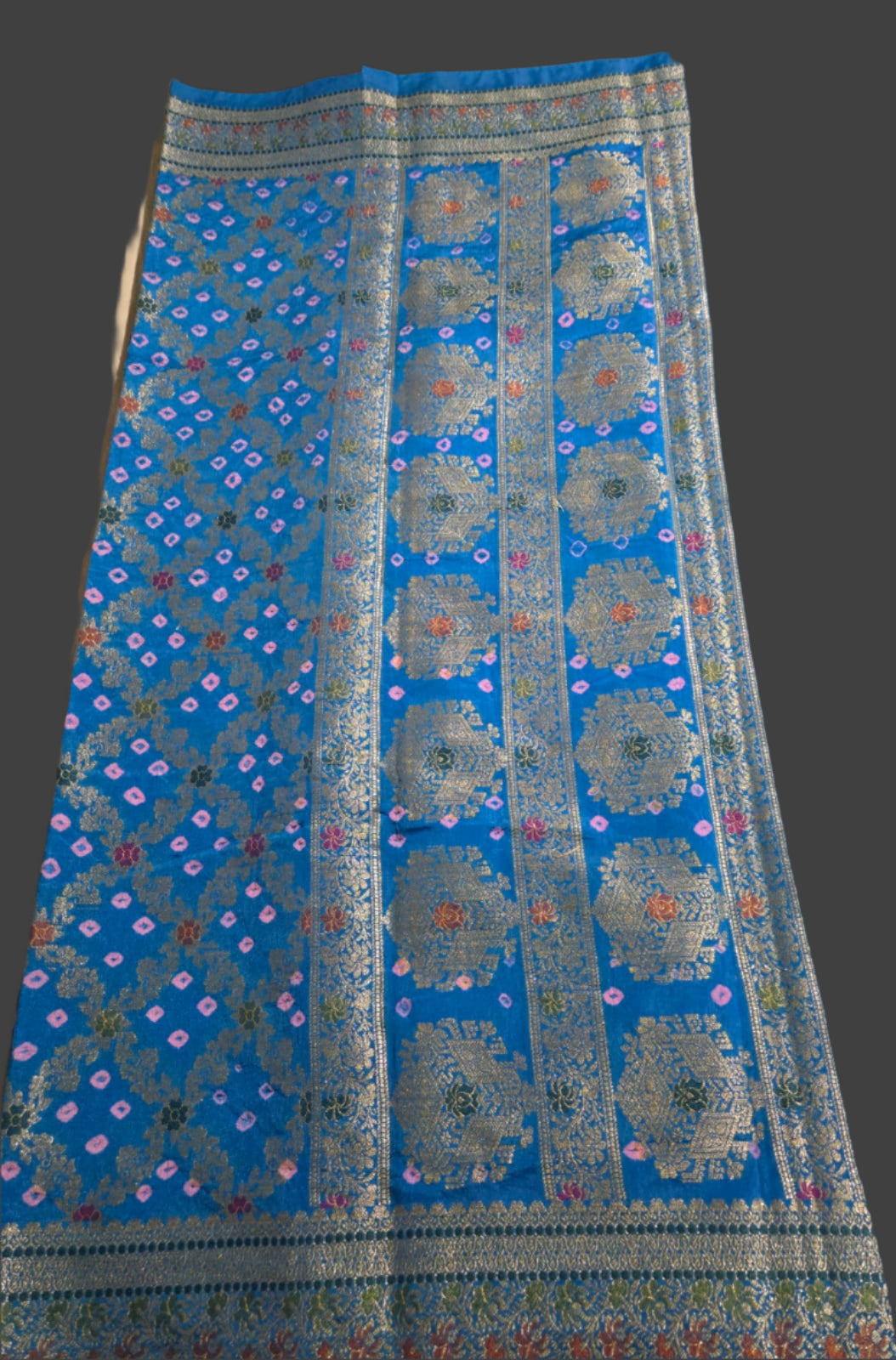 Banarasi Bandhni Soft Dupion Silk Saree | Gharchola Zari Work | Handcrafted Design | Buy Soft Silk Saree from USA