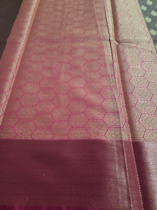 Banaras  Chanderi Kota Very Soft Silk Saree | Allover Zari Buti & Zari Border | Elegant Handwoven Saree Red