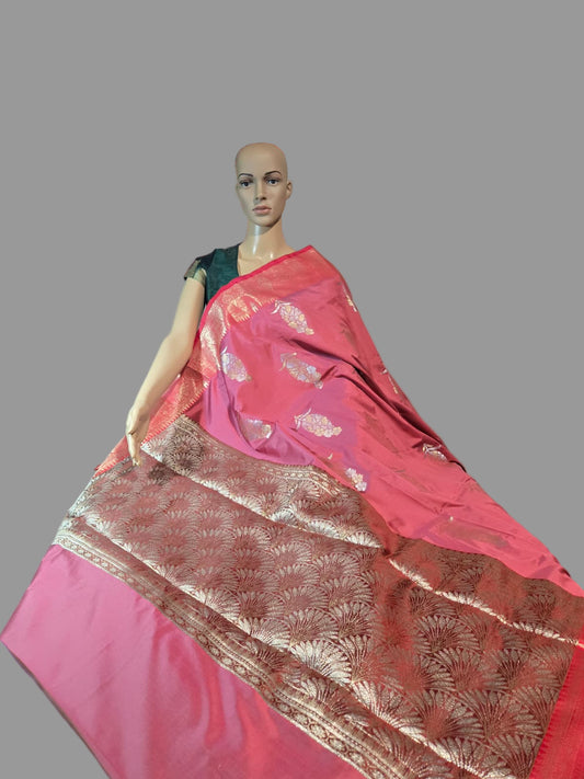 Buy Banaras Soft Silk Saree Katan Silk Saree Online USA –  Wedding, Party Wear, Engagements, Festive Events Saree Pink