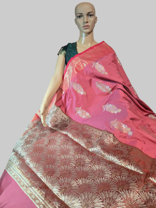 Buy Banaras Soft Silk Saree Katan Silk Saree Online USA –  Wedding, Party Wear, Engagements, Festive Events Saree Pink