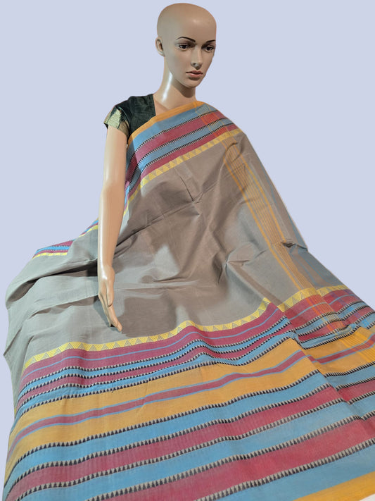 Buy Pure Handloom Kanchi Cotton Saree with Rich Contrast Pallu Online USA – Traditional Saree