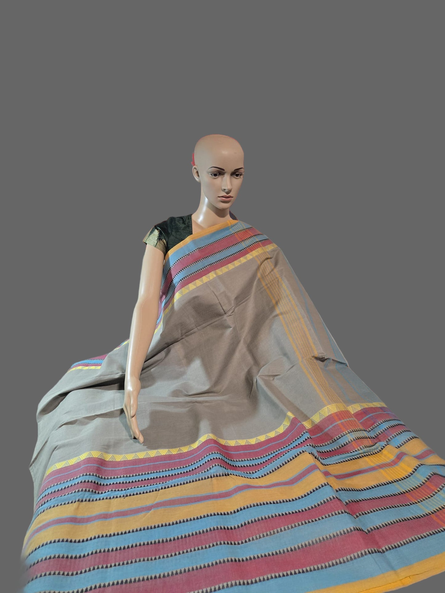 Buy Pure Handloom Kanchi Cotton Saree with Rich Contrast Pallu Online USA – Traditional Saree