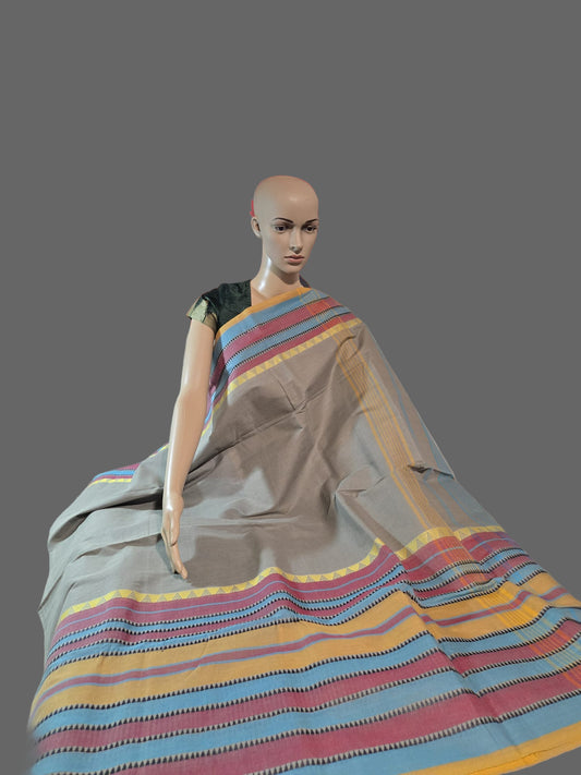 Buy Pure Handloom Kanchi Cotton Saree with Rich Contrast Pallu Online USA – Traditional Saree