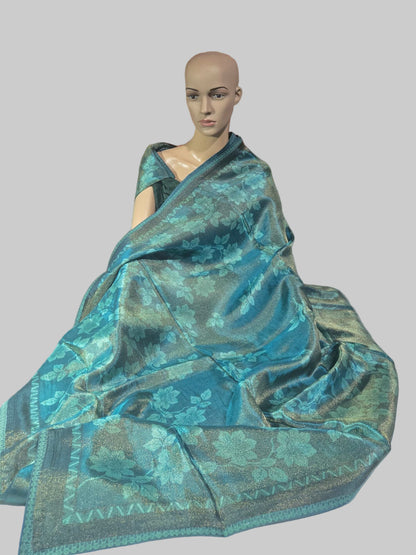 Buy Green Tissue Viscose Printed Saree Online – Buy Sarees from Texas