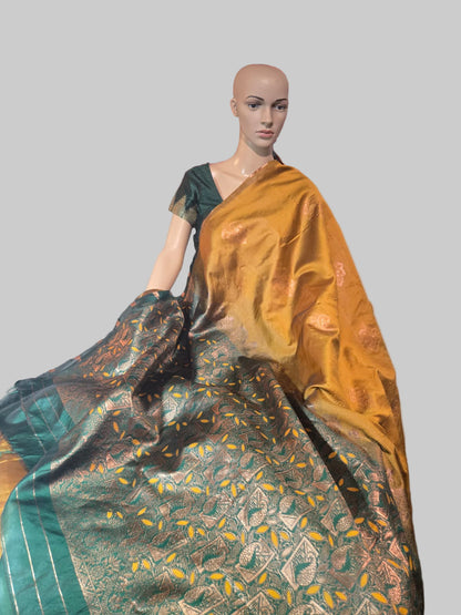 Light Weight  Fancy  Art Silk Yellow Silk Saree with Blouse Piece. Buy from USA
