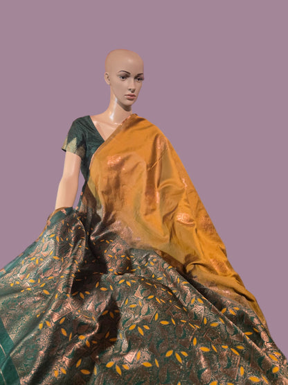 Light Weight  Fancy  Art Silk Yellow Silk Saree with Blouse Piece. Buy from USA