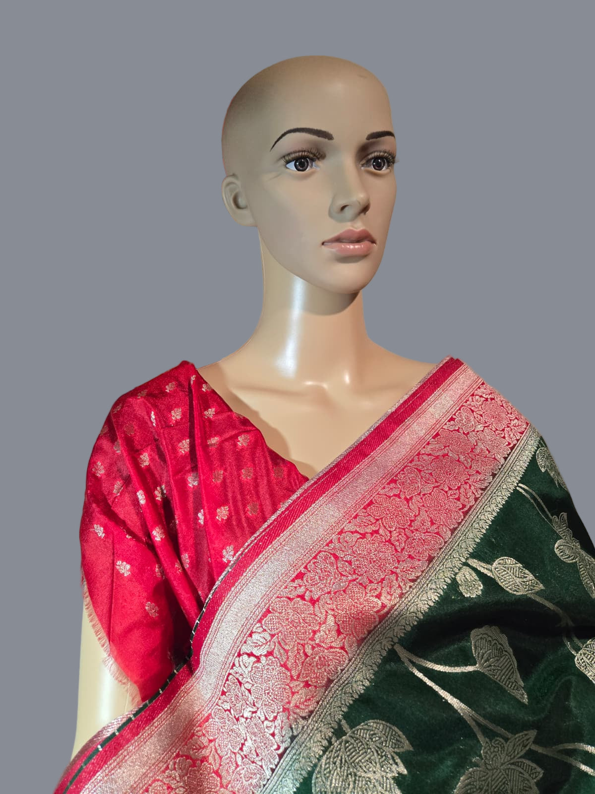 Soft Silk Sarees USA| Elegant Resham Semi Silk Saree with Running Blouse – Lightweight & Graceful Drape Bottle Green