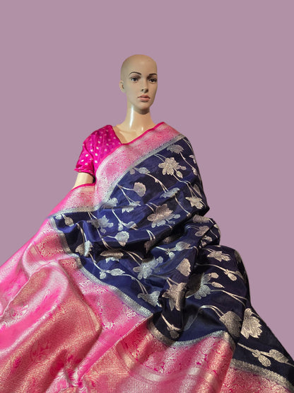 Soft Silk Sarees USA| Elegant Resham Semi Silk Saree with Running Blouse – Lightweight & Graceful Drape