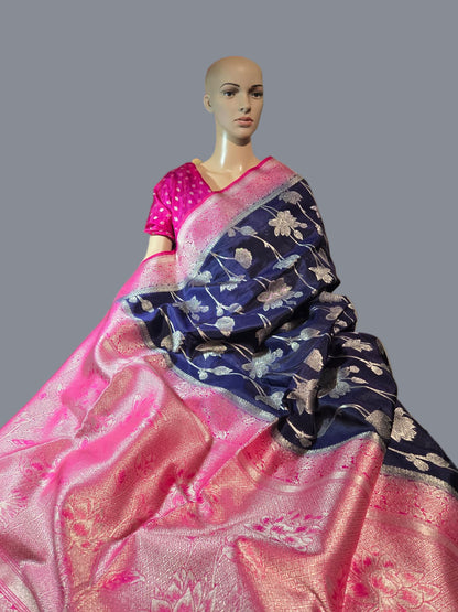 Soft Silk Sarees USA| Elegant Resham Semi Silk Saree with Running Blouse – Lightweight & Graceful Drape