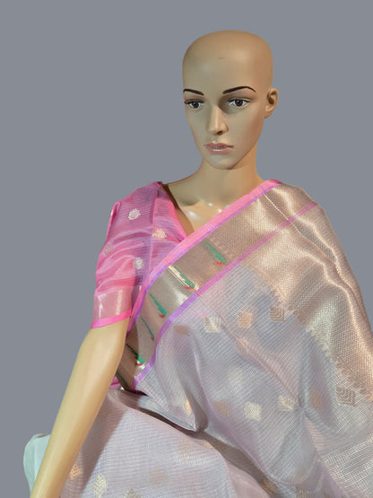 Paithani-Style Kota saree with allover Zari-Woven Buttas