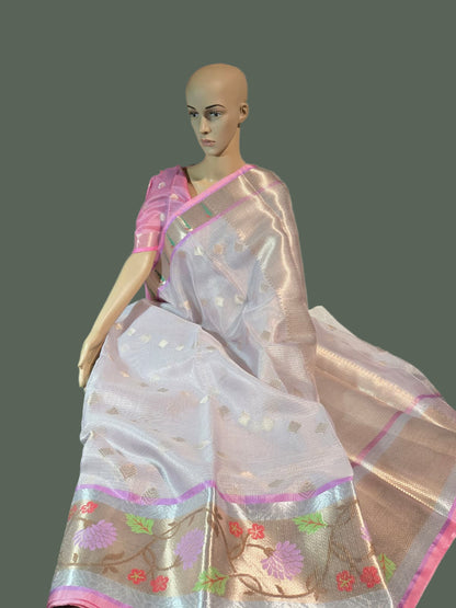 Paithani-Style Kota saree with allover Zari-Woven Buttas