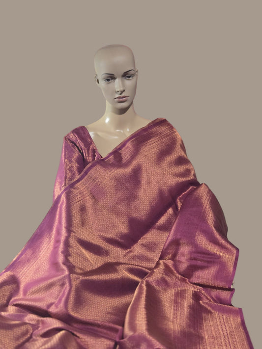 Soft Silk Saree with Elegant Border & Stitched Blouse, Stitched Saree – Ready to Wear Saree USA | Shipping from USA