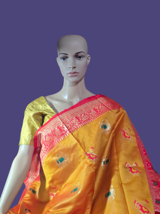 Yellow Art Silk Woven Banarasi Style Saree – Ethnic Indian Saree Online USA | Fast Shipping