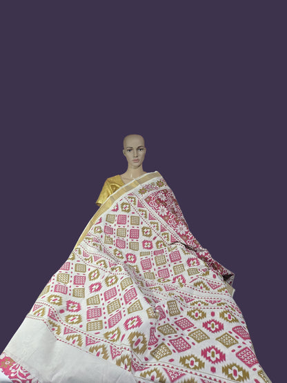 Printed Cotton Saree 100% Pure Cotton Saree Buy from USA  –  Buy Onam Saree online- Red Floral Print Cotton Saree