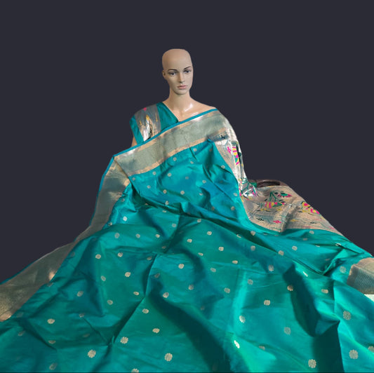 Ranisilks High Quality Paithani Silk Saree with Gold Zari Weaving & Tassel Pallu – Buy from USA