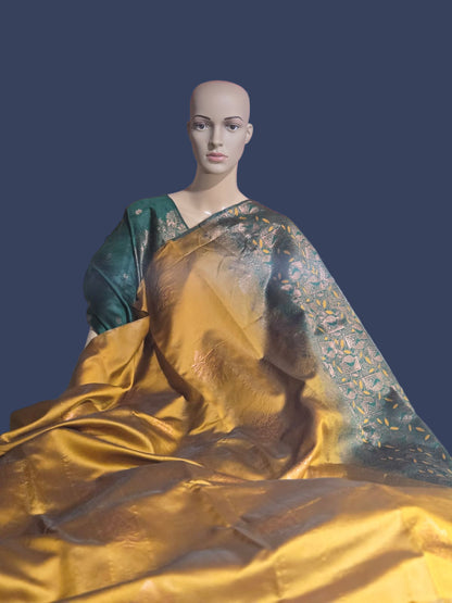 Light Weight Fancy Silk Yellow Silk Saree with Blouse Piece. Buy from USA