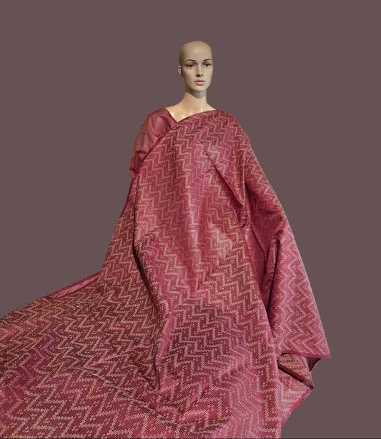 Allover Thread Work Semi Tussar Silk Saree in Maroon | Soft Silk Saree USA | Maroon Silk Saree for Wedding & Festive Wear