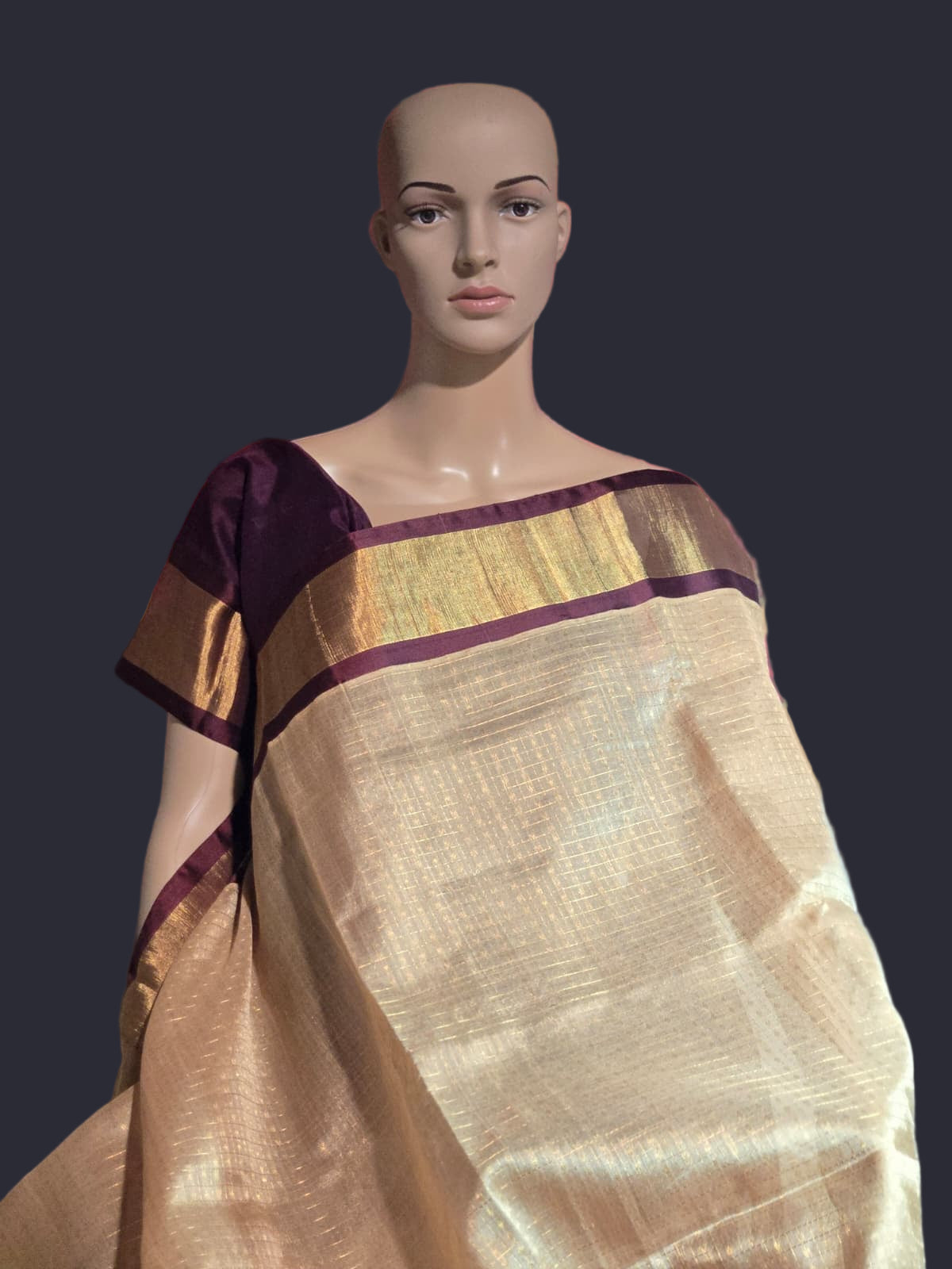 Pure Silk Handloom Saree with Stitched Blouse in Cream and Red Kasavu Border – Rich Traditional Attire for Festive Occasions