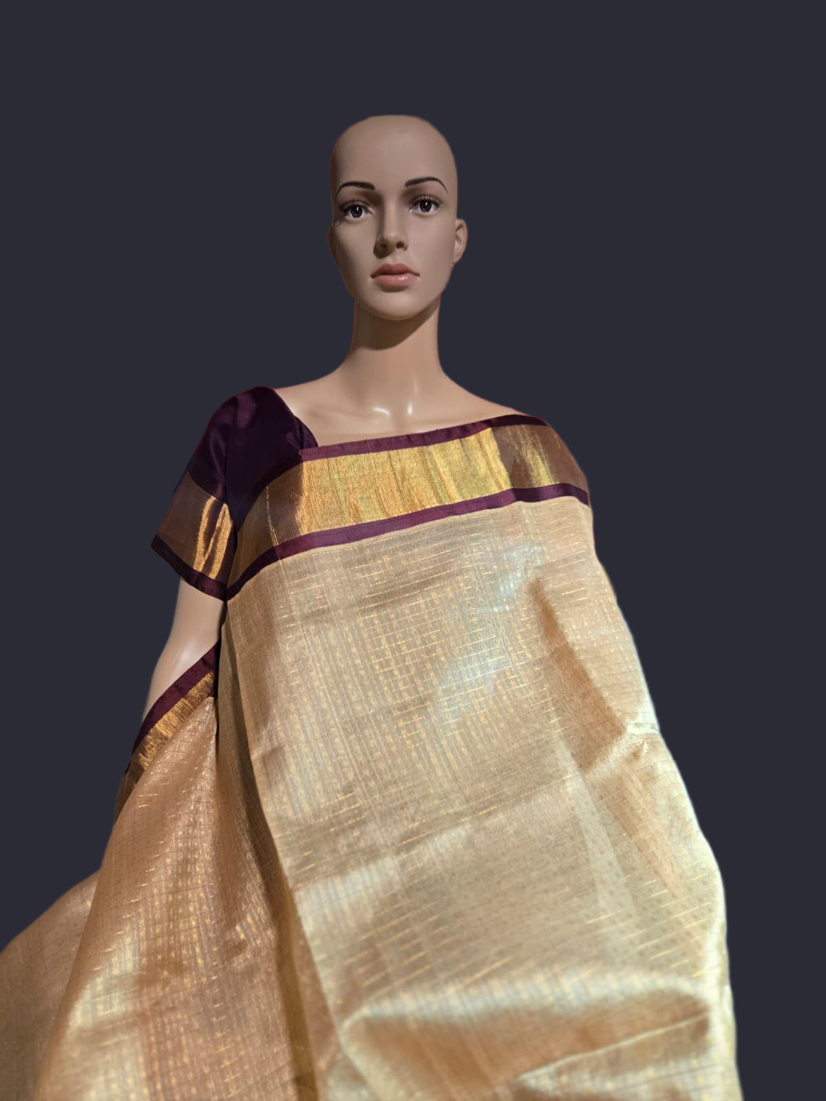 Pure Silk Handloom Saree with Stitched Blouse in Cream and Red Kasavu Border – Rich Traditional Attire for Festive Occasions