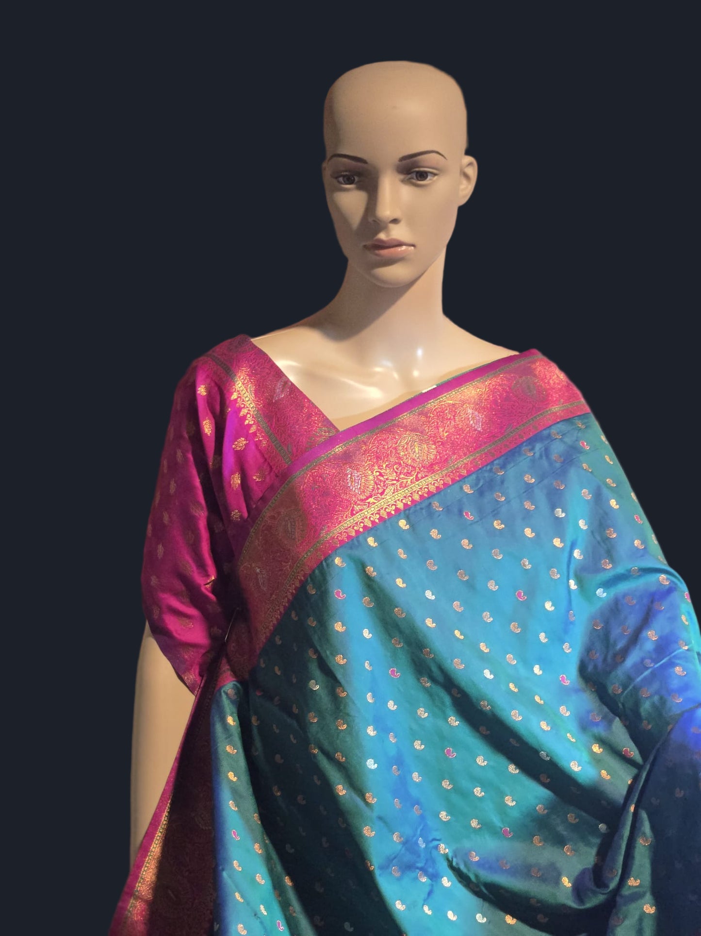 Pure Soft Paithani Silk Saree with Contrast Weaving Border & Rich Pallu – Shipped from USA