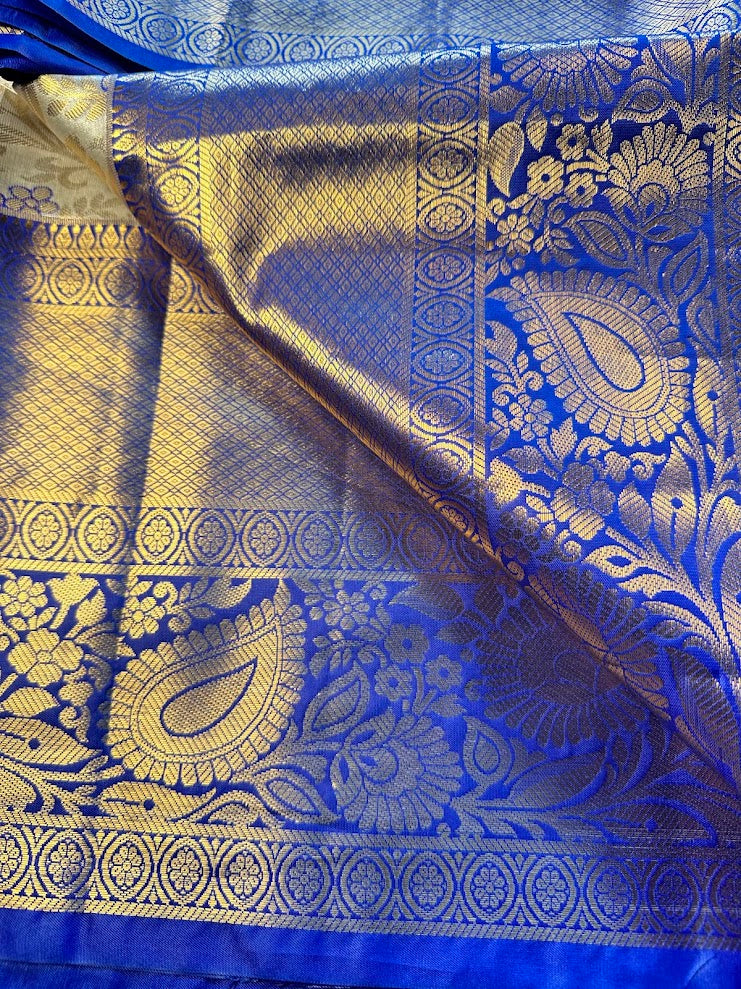 Kanjivaram Tissue Saree, Wedding Saree with Maggam Work Blouse
