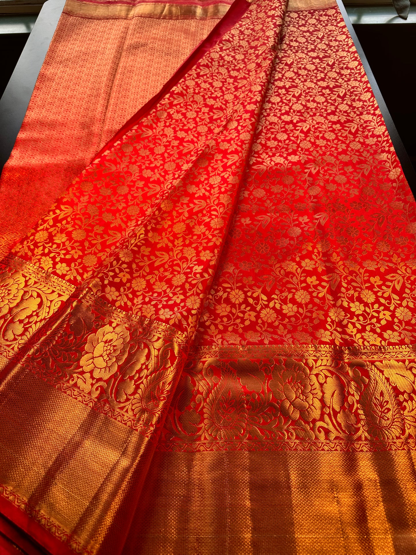 Premium Kanjivaram Saree Wedding Saree with Maggam Work Blouse Red