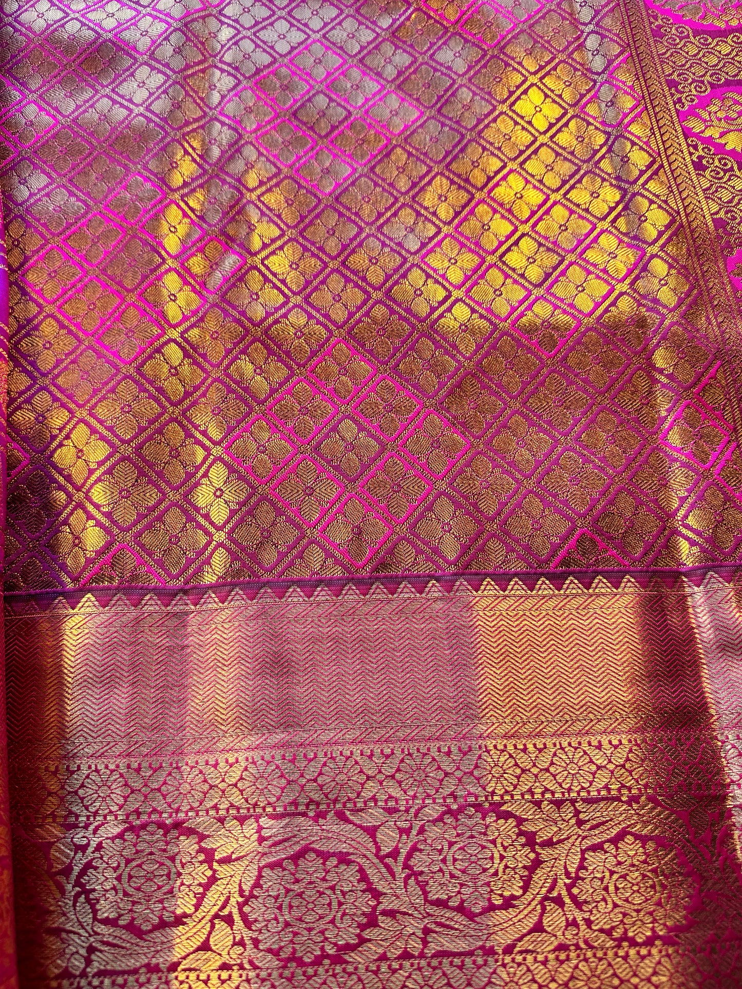 Premium Kanjivaram Saree Wedding Saree with Maggam Work Blouse Purple