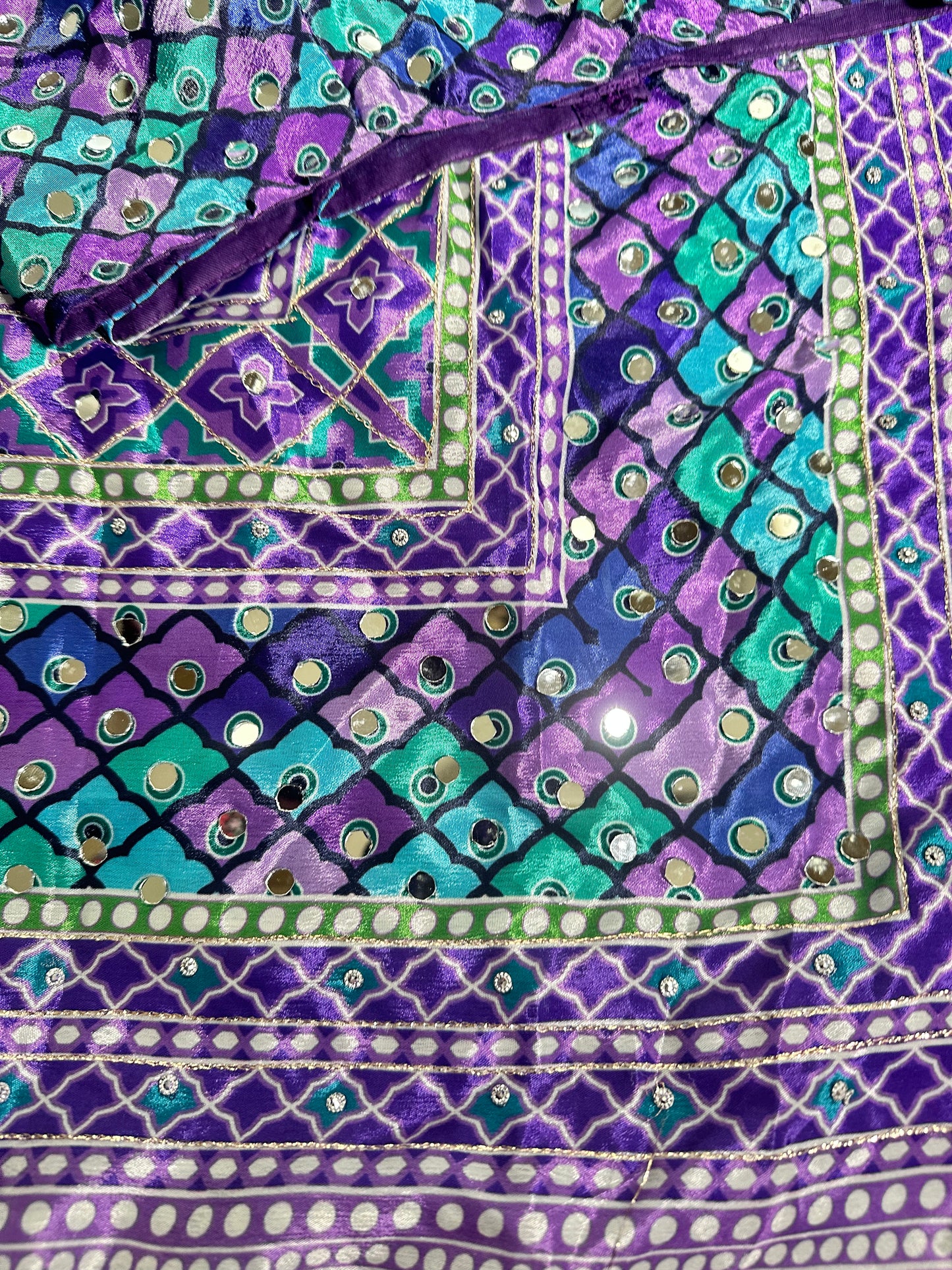 Mirror Work Chinon Silk  Saree | Ready to Wear Saree | Ships from USA|  weddings, parties &amp; festive occasions Saree