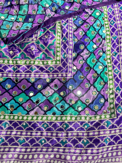 Mirror Work Chinon Silk  Saree | Ready to Wear Saree | Ships from USA|  weddings, parties &amp; festive occasions Saree