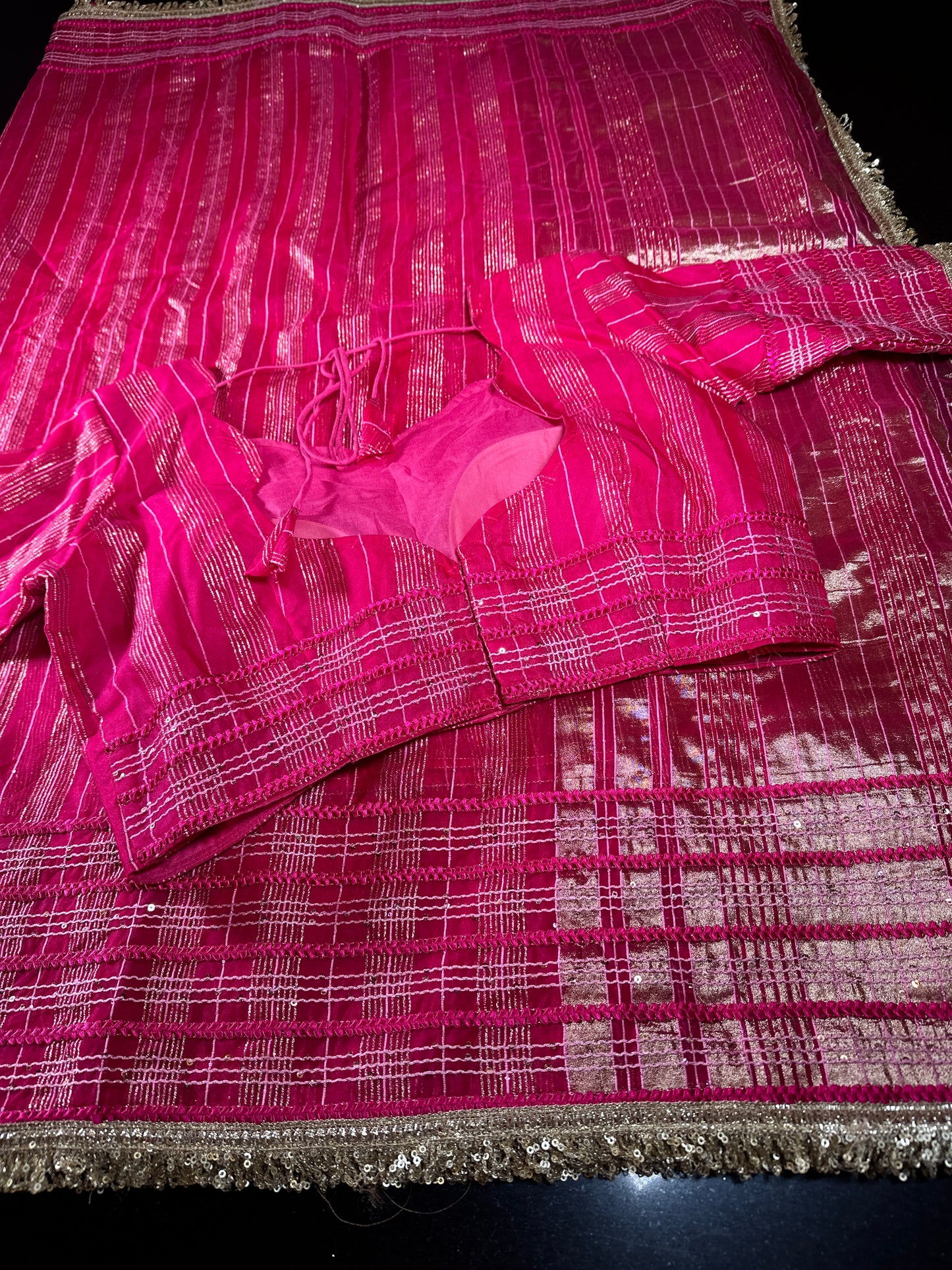 Women Soft Tissue Silk Saree with Weaving Sequin Ribbon Work & Fancy Lace | Party Wear Saree | Shipping from USA