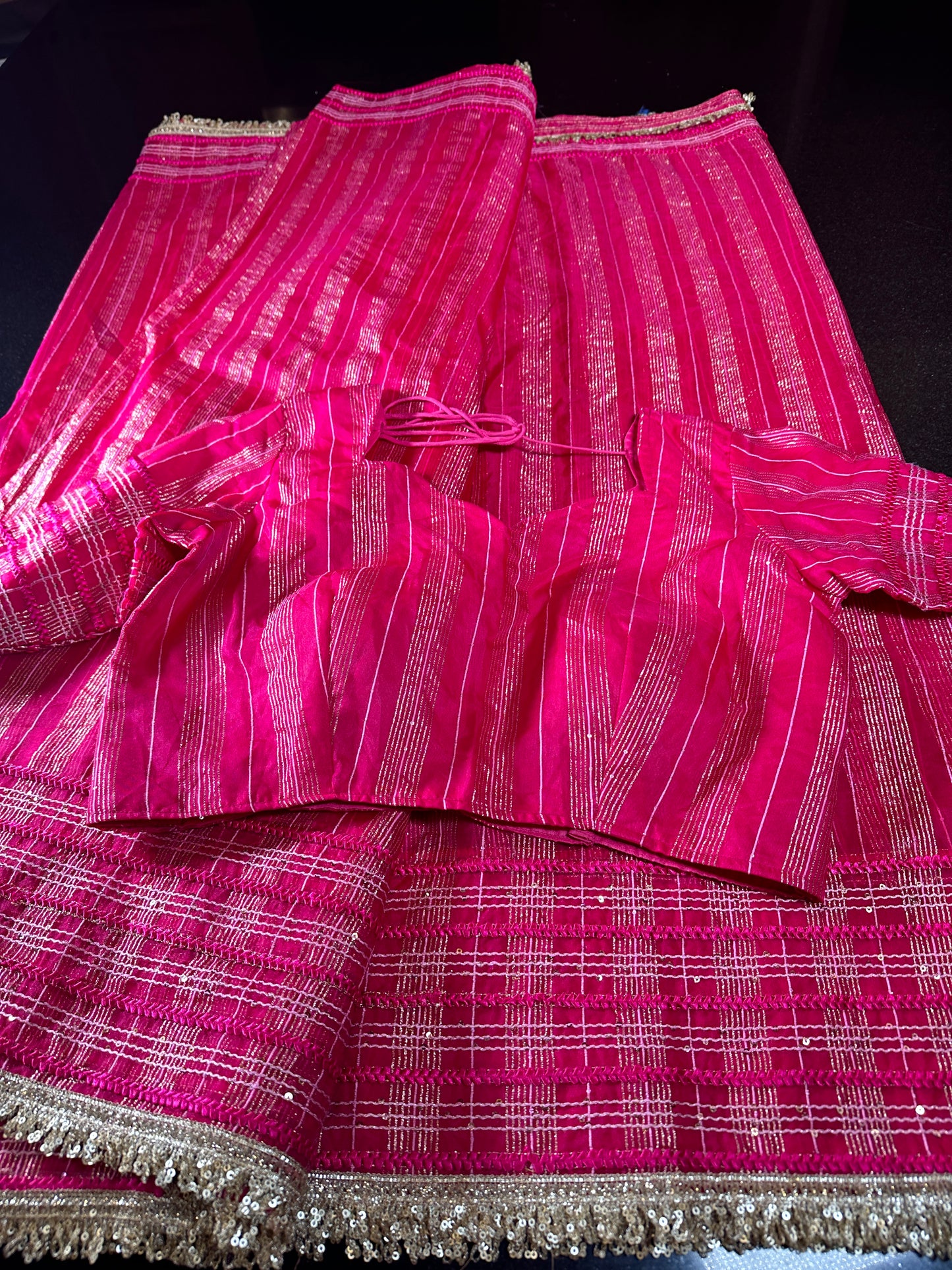 Women Soft Tissue Silk Saree with Weaving Sequin Ribbon Work & Fancy Lace | Party Wear Saree | Shipping from USA