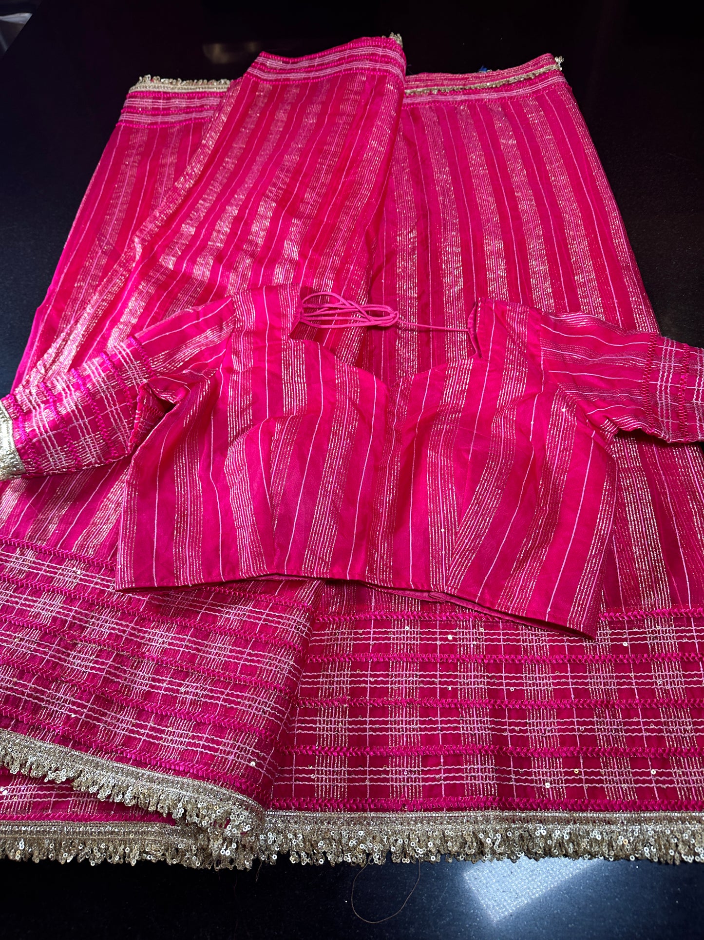 Women Soft Tissue Silk Saree with Weaving Sequin Ribbon Work & Fancy Lace | Party Wear Saree | Shipping from USA