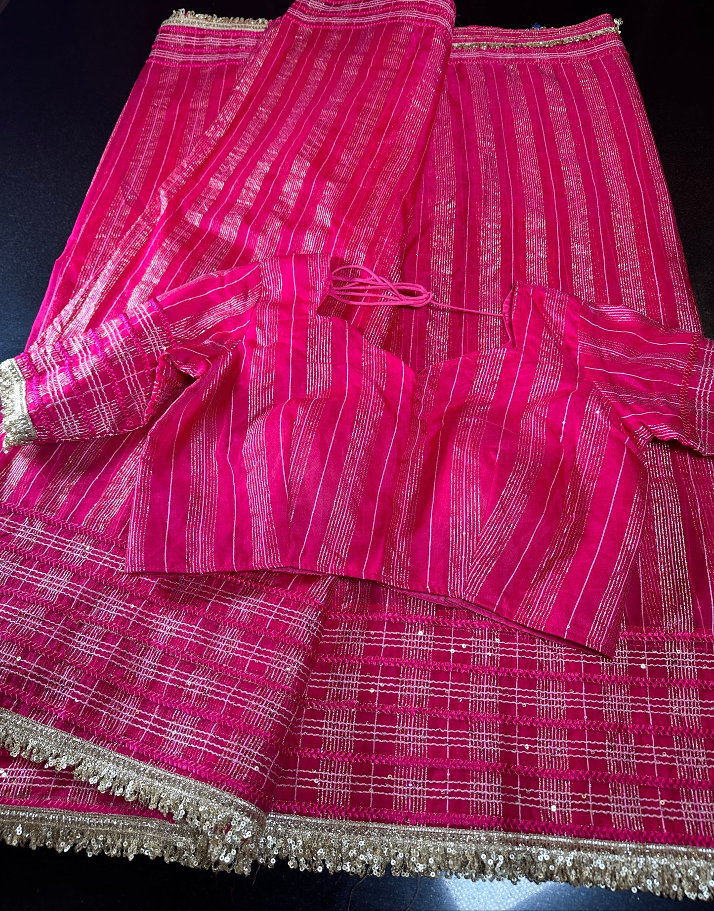 Women Soft Tissue Silk Saree with Weaving Sequin Ribbon Work & Fancy Lace | Party Wear Saree | Shipping from USA