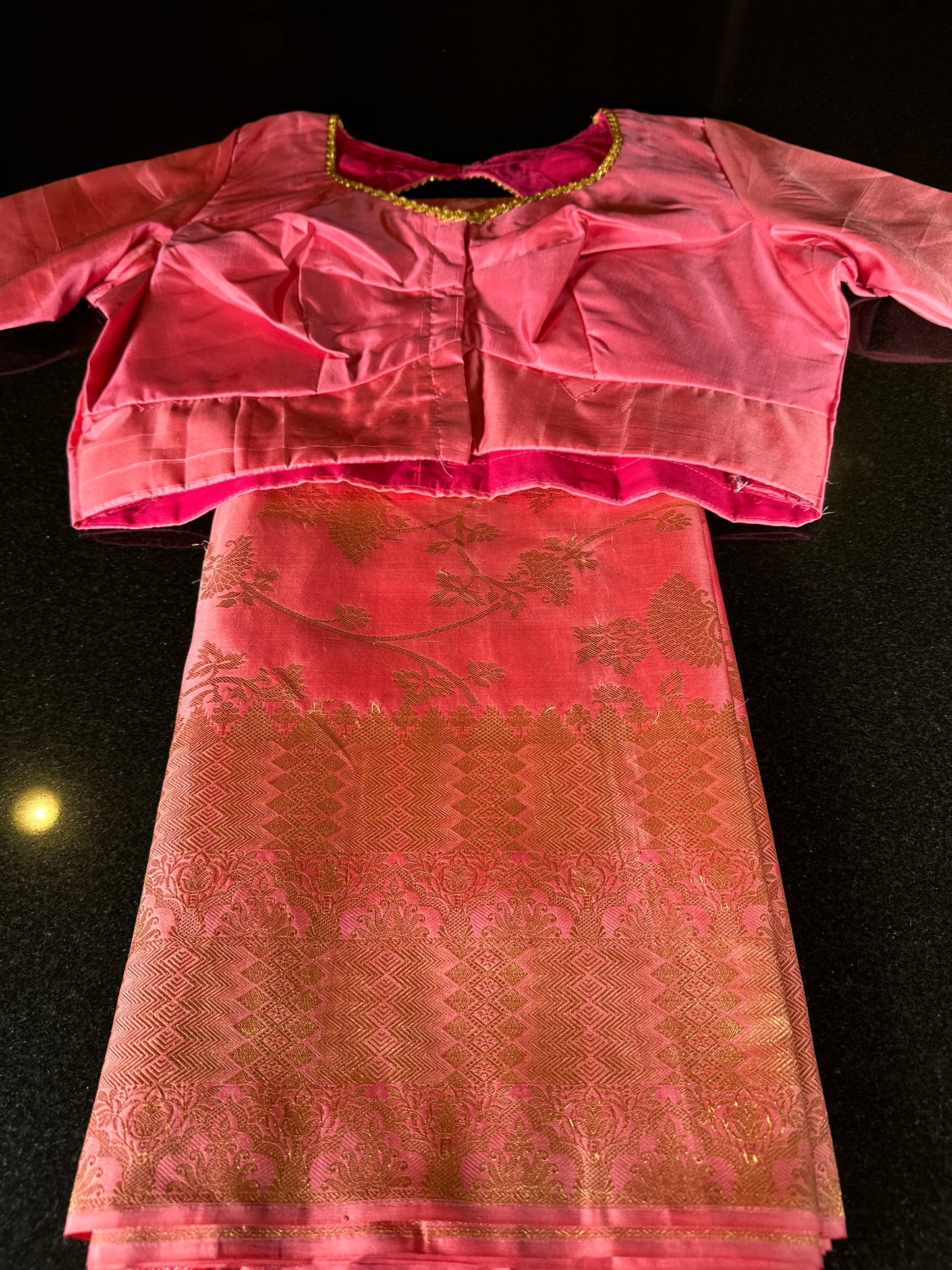 Handloom Pure Kanjivaram Pure Silk Saree | Silk Mark Certified Kanchi Pattu Saree, Stitched Blouse, Partywear, Wedding Saree, Shipping from USA Pink
