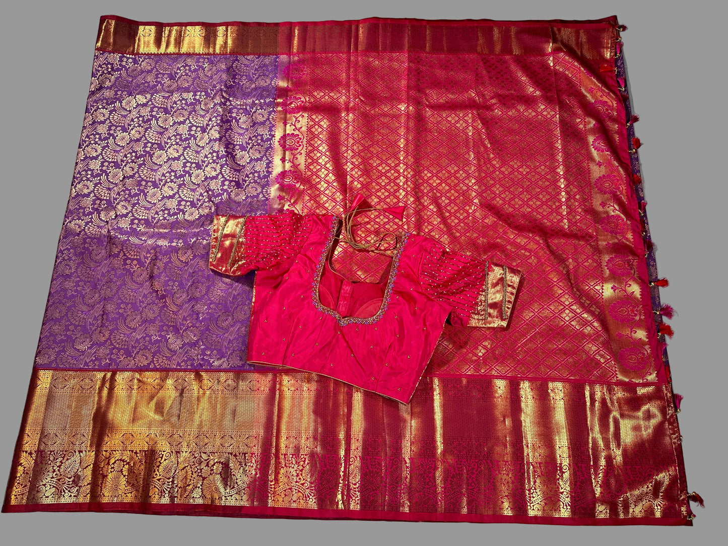 Elegant Blue Premium Kanjivaram Semi Silk Saree | Wedding Guest, Festive & Traditional Indian Wear