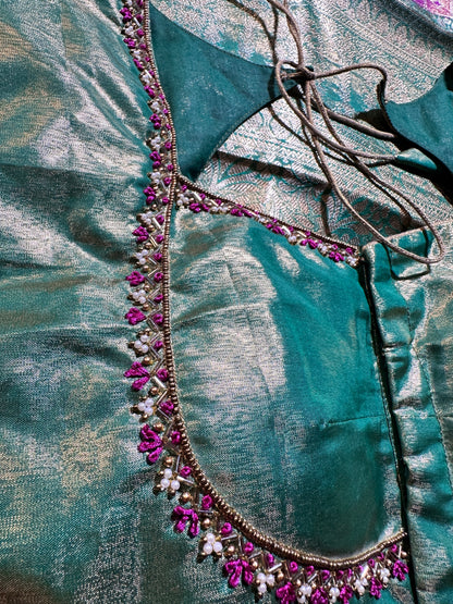 Luxury Look Permium Kanjivaram Semi Silk Saree | Embellished Blouse for Weddings & Celebrations