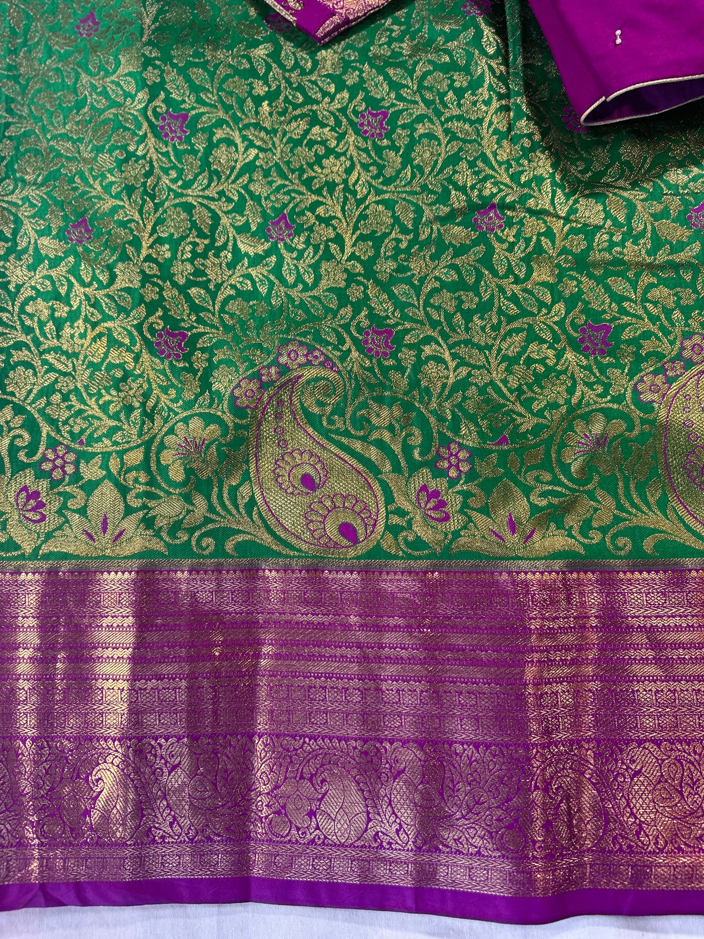 Kanjivaram Premium Semi Silk Saree with Embroidered Blouse | Wedding & Festive Ethnic Wear