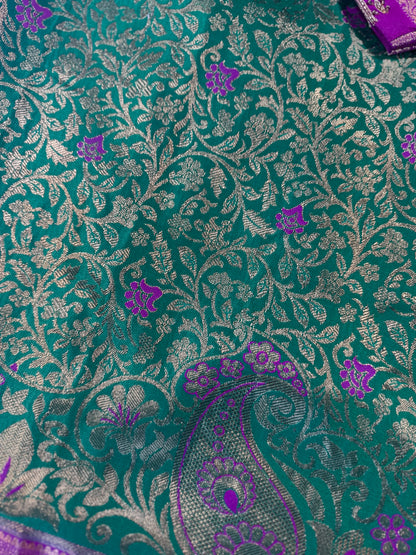Kanjivaram Premium Semi Silk Saree with Embroidered Blouse | Wedding & Festive Ethnic Wear