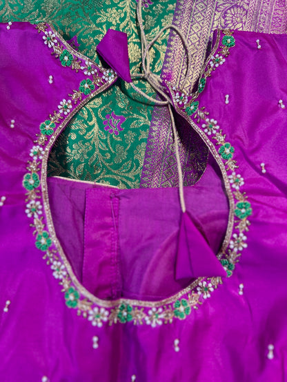 Kanjivaram Premium Semi Silk Saree with Embroidered Blouse | Wedding & Festive Ethnic Wear