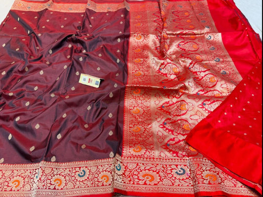 Banarasi Pure Katan Silk Saree Red