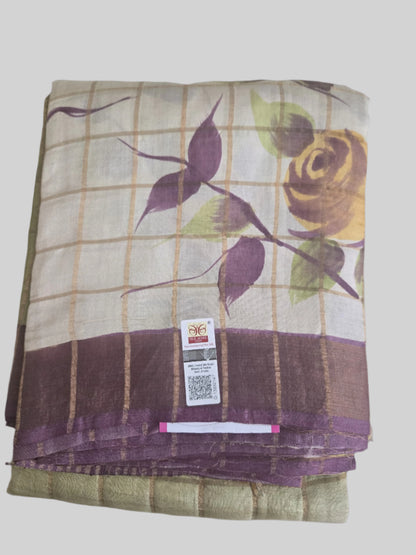 Pure Tussar Handloom Silk Saree Green