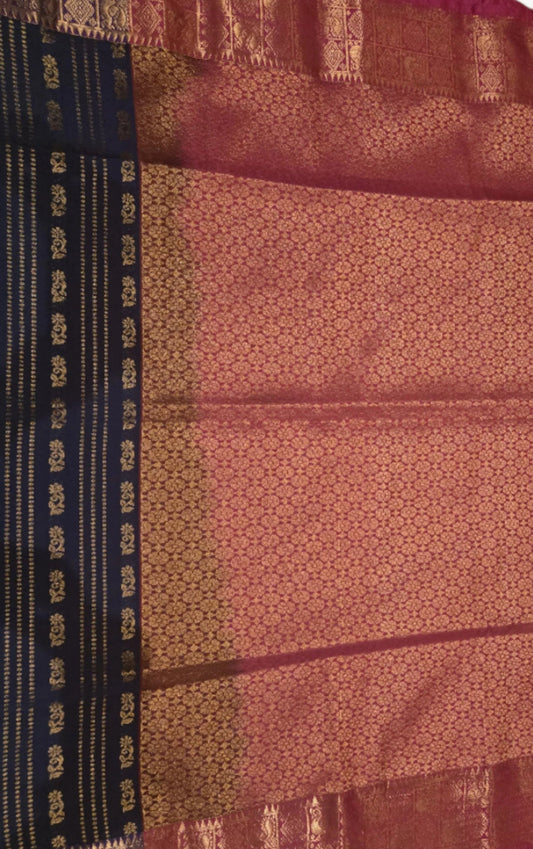 Elegant Semi Soft Silk Saree | Buttis Work & Contrast Pallu Online